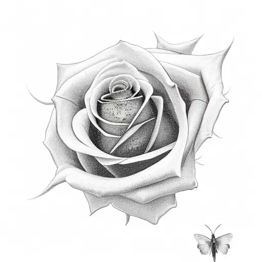 A Rose With A Butterfly