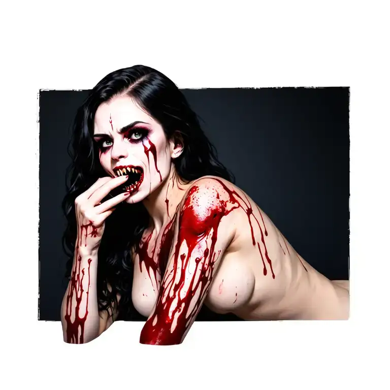 Sexy Bloody Vampire Women Full Body Biting