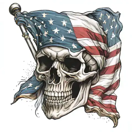 Usa Skull With Flag