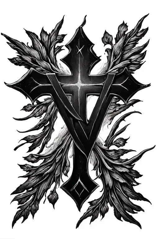 Meaningful Cross With The Letter V Incorporated