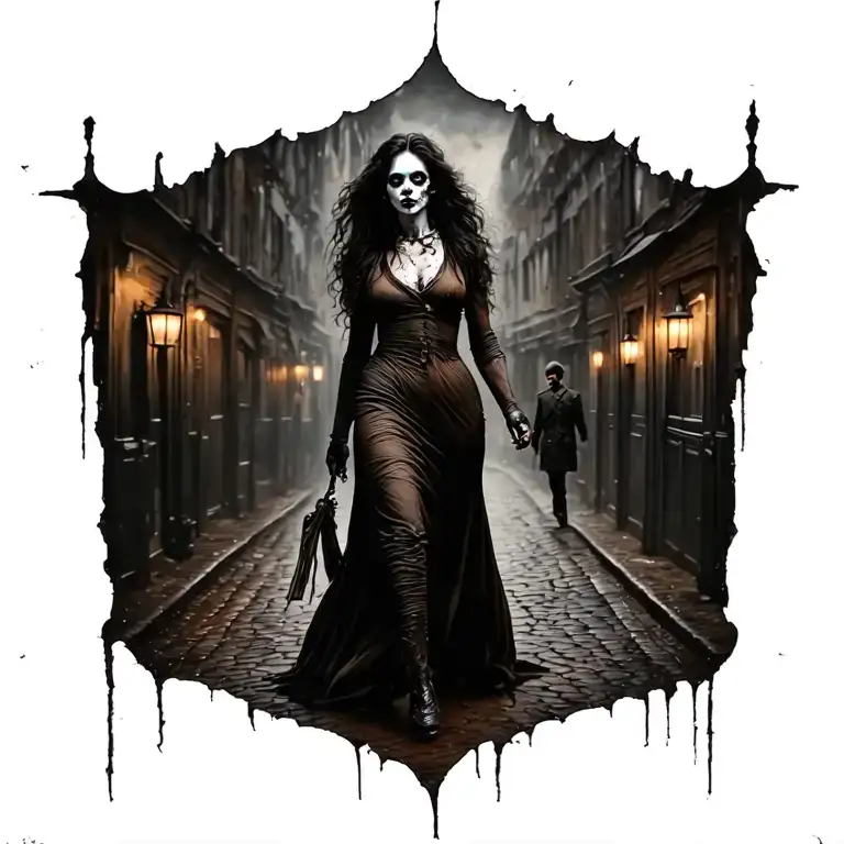 Woman Full Body Jack The Ripper Walking