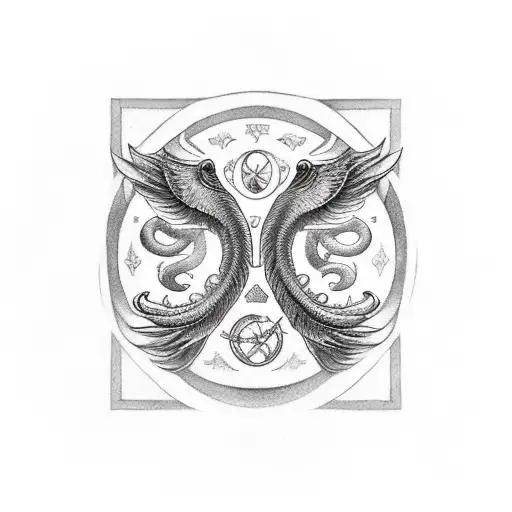 Zodiac Sign Gemini Between The Wings