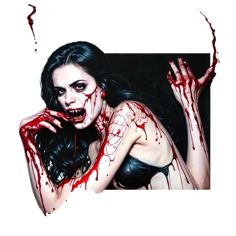 Sexy Bloody Vampire Women Full Body Biting