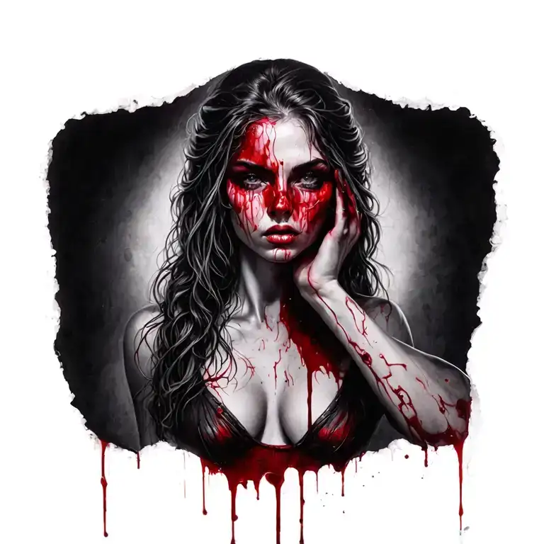 Woman Full Body Bar Blood