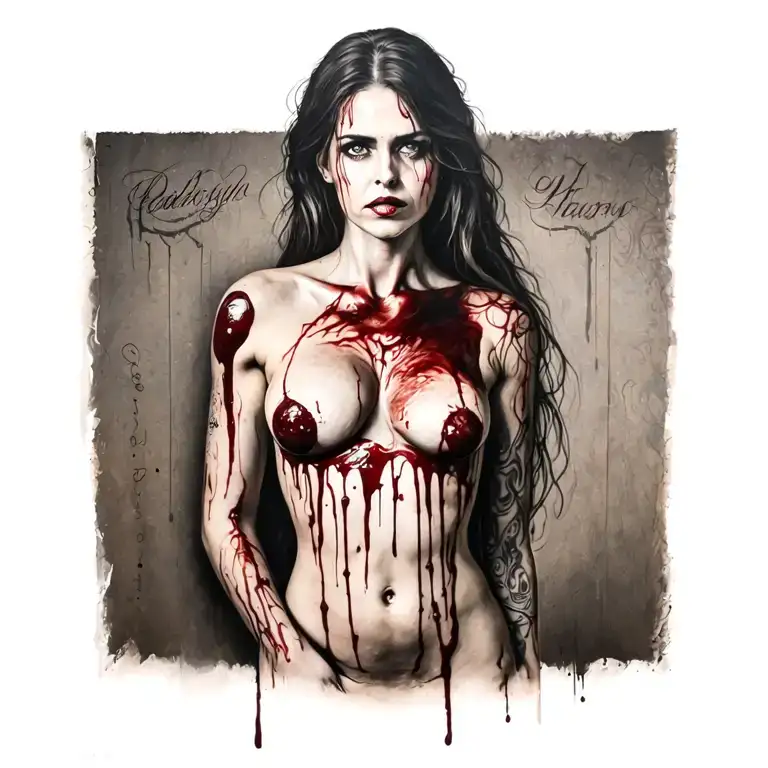 Bloody Woman Full Body Old Bar
