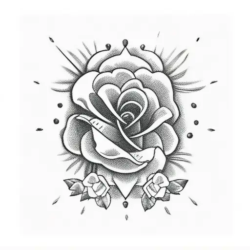 Skull With Hawaiian Rose And Shamrock