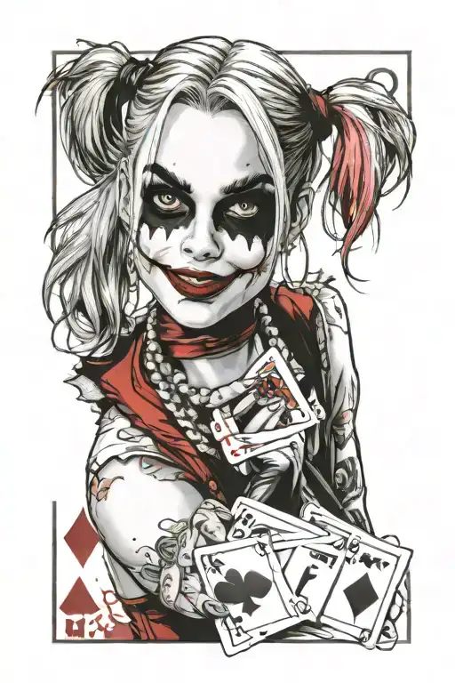 Margot Robbie Harley Quinn Holding Joker Playcard