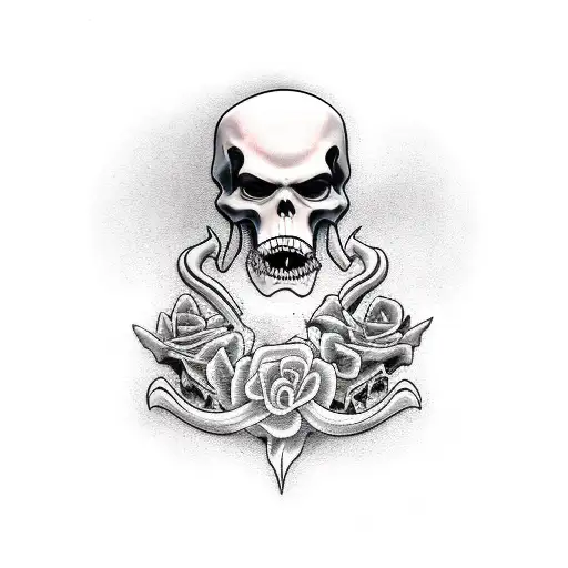 Grim Reaper Holding Tombstone