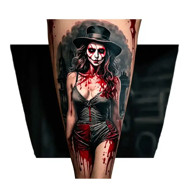 Woman Full Body Blood Jack The Ripper Walking