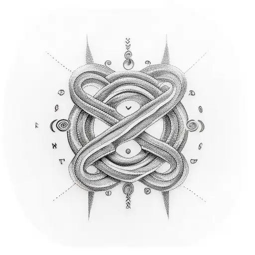 Basic Infinity Symbol With Aj And Hj In The Lines