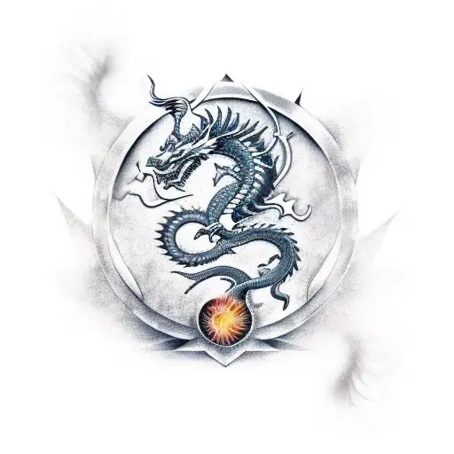 An Abstract Of Dragon And A Bunch Of Capricorn Related Back