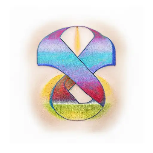 A Realistic Tattoo Of A Rainbow Wrapping Around The Letter K