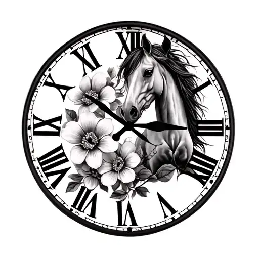Clock With Roman Numerals Poniesflowrs Black And White