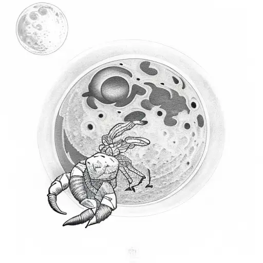 Sun And Moon With A Scorpion On The Moon