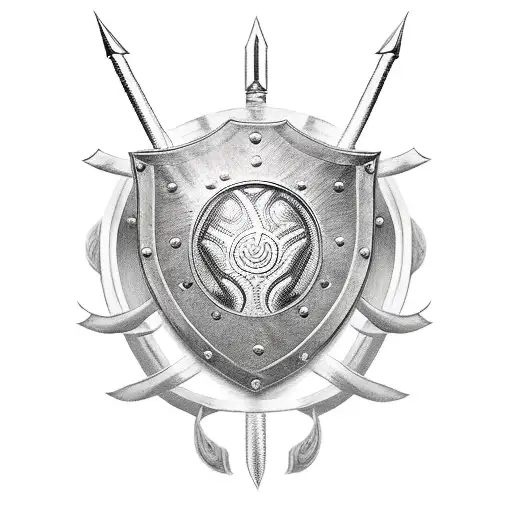 Warrior With Shield Defending