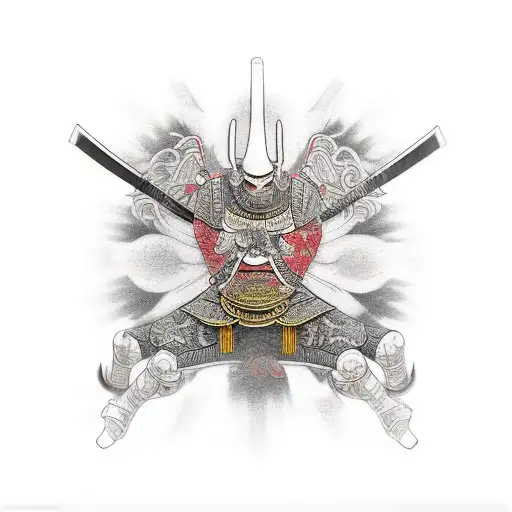 Oriental Paintbrush Style Samurai