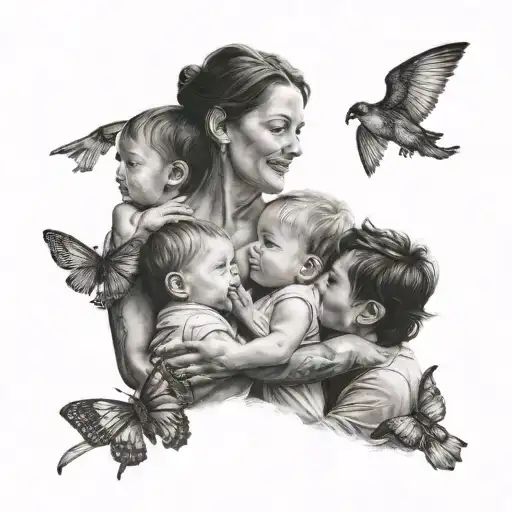 Mother With Four Children