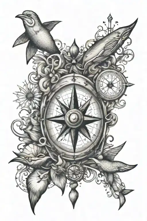 Compass Sea Life Family Love