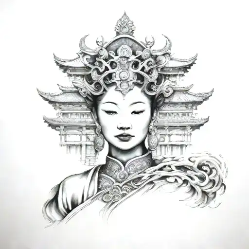 Chinese Temple Woman