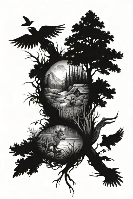 Nature Scape With 4 Critters