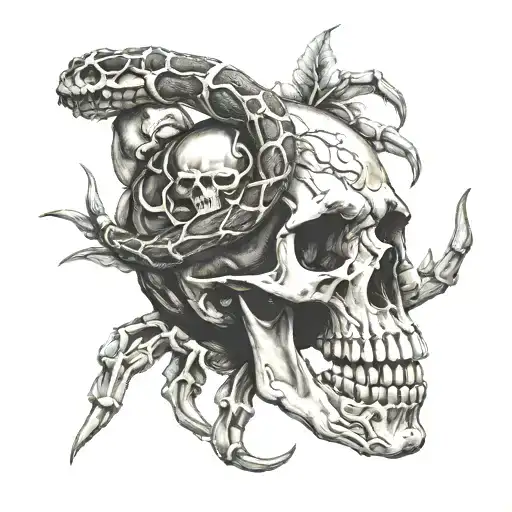 Snake And Hand Skeleton