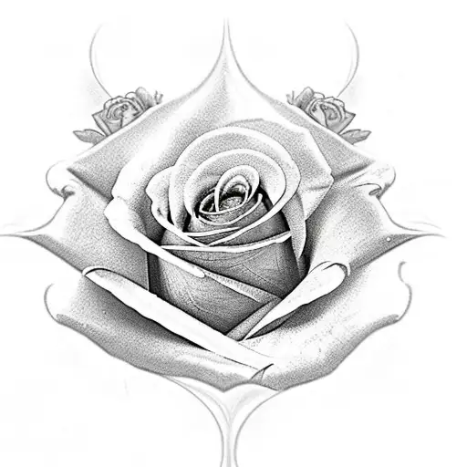 Three Vertical Roses With Roman Numerals For The Number 19