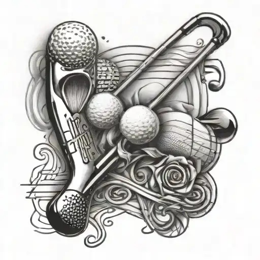 Golf Clubs And Musical Notes