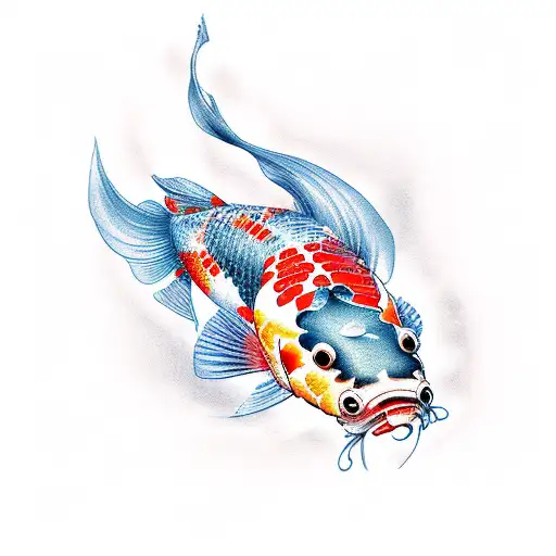 Koi Fish With Lotus High Resolution