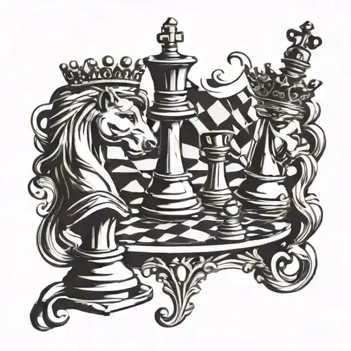Chess King Queen Chess Piece