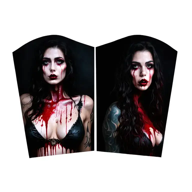 Sexy Vampire Bloody Two Women Full Body