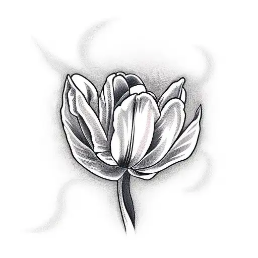 Tulip With Name Paloma And A Bee