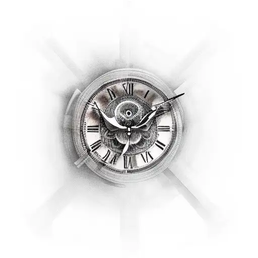 Crow Sitting On A Clock