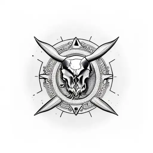 Bull Skull Peonie Evil Eye Clock