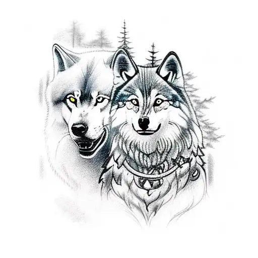 Zeus And Wolf In The Forest