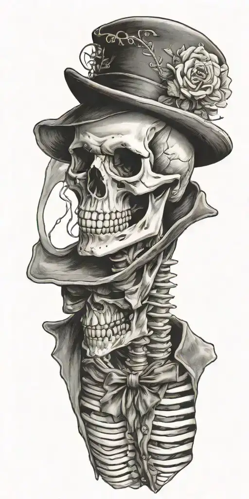 Skeleton With Vest And Fedora