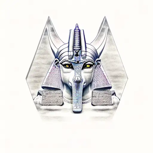 Egyptian Anubis God Overlooking Atlanta Skyline