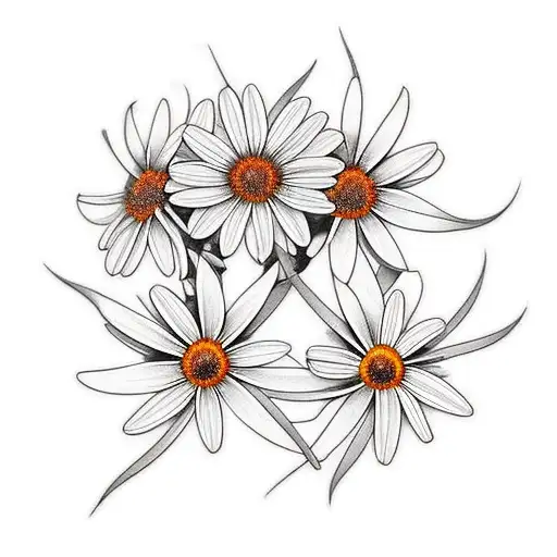 Daisy Flowers With Pride Of Barbados Flowers