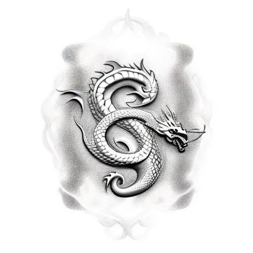 Rod Of Asclepius With Dragon