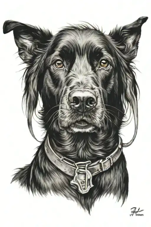 Black Dog Over Lone Boy Sitting