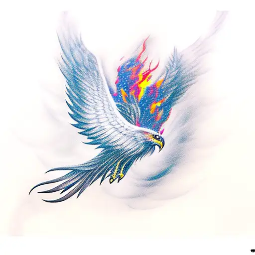 A Phoenix Flying Through A Wormhole