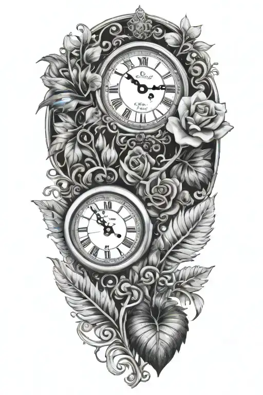 Rose Clock Silver Fern