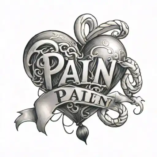 A Balloon Animal Twisted Into The Shape Of A Heart With The Word 'Pain' Written Inside