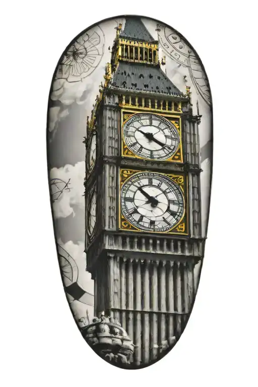 Big Ben Clock Face Rugby Ball