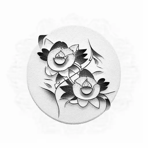 Cherry Blossom Lotus Flowers Yin And Yang Panda