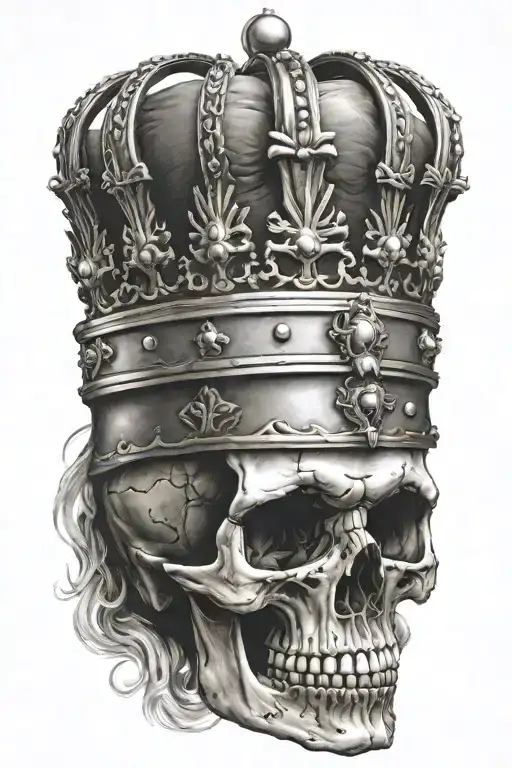 Skull With Crown Looking To The Right