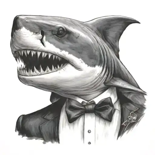 Shark Boss Wearing Tuxedo