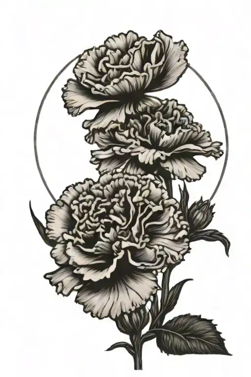 Carnation With Moon Background