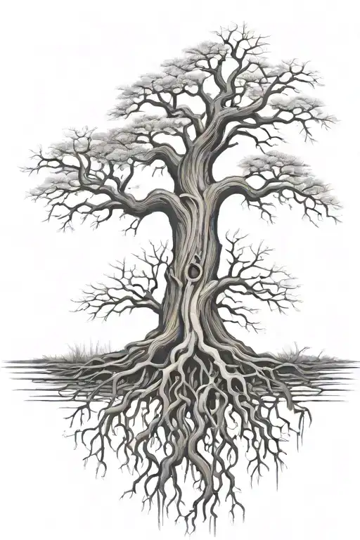 Dead Yggdrasil Tree With Long Roots