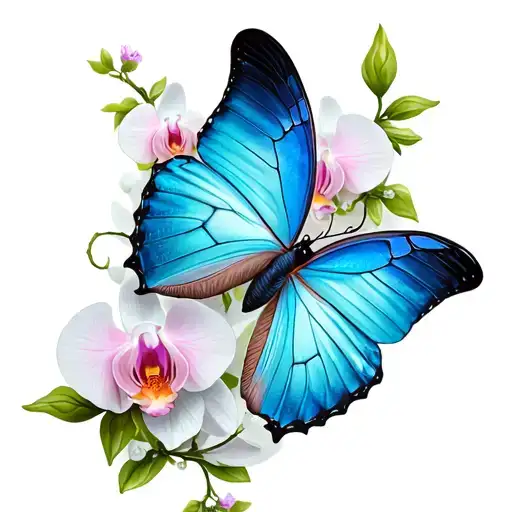 Butterfly With An Orchid Vine Wrapping