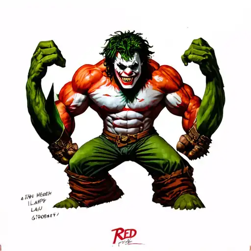 Red Hulk Fighting Lapu Lapu Lapu Warrior Joker Jack Nicholson Heath Ledger